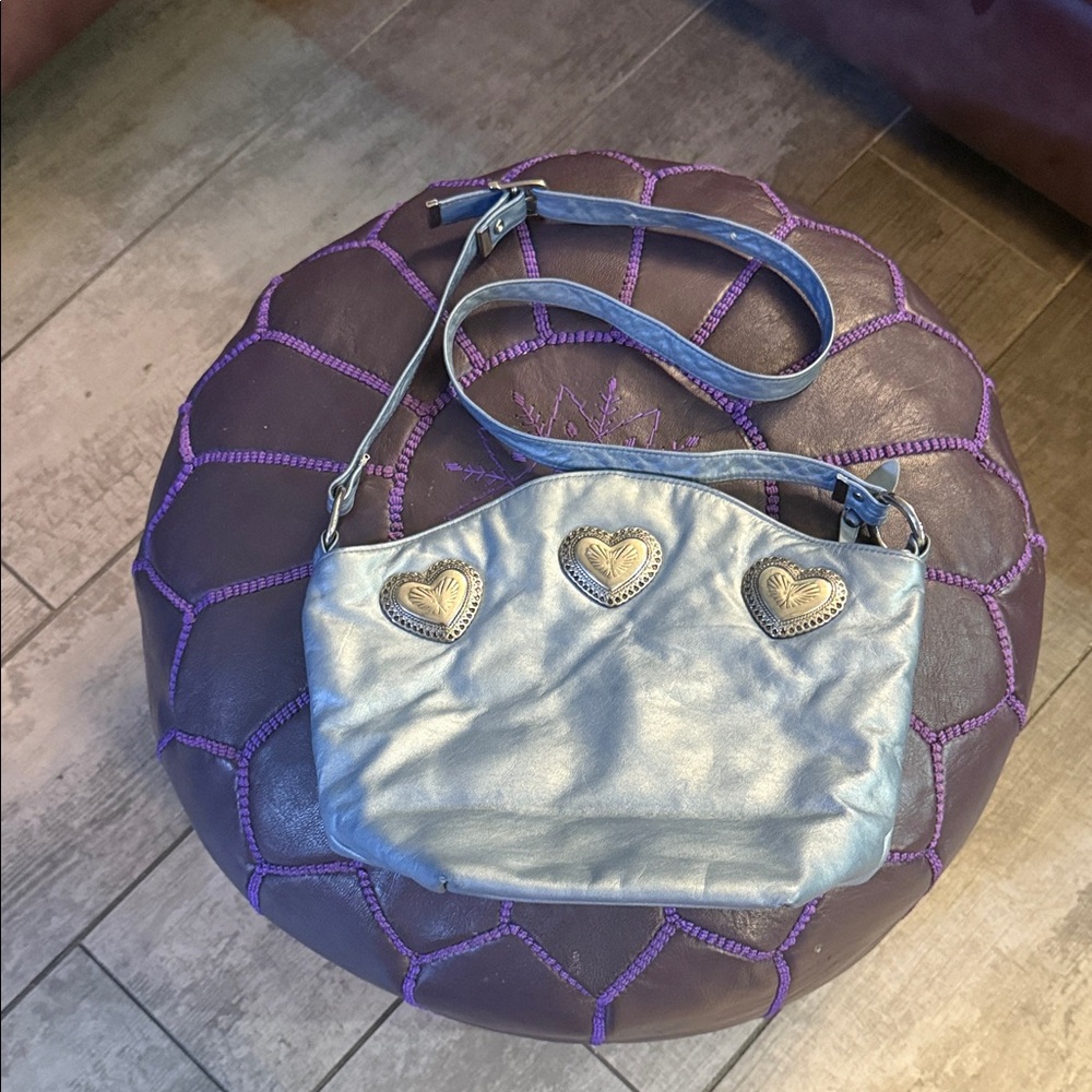 Silver Heart-Embellished Women's Bag